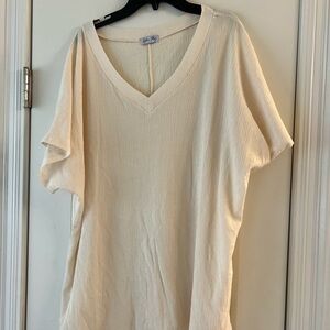 Women's Cream V-Neck Top